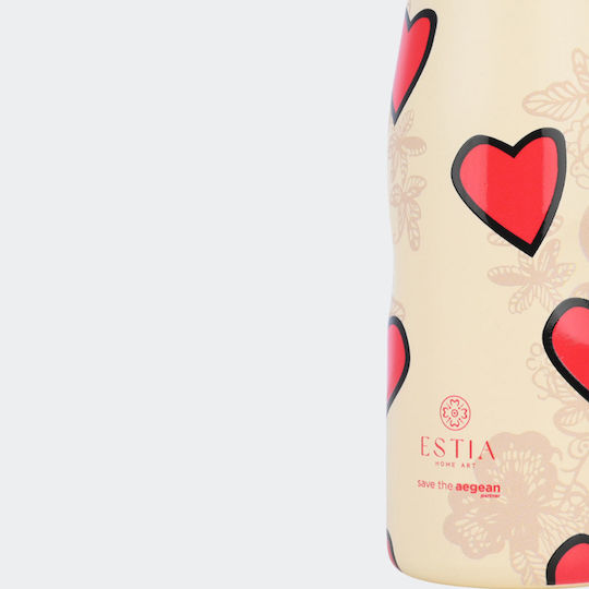 Estia Travel Flask Save the Aegean Bottle Thermos Stainless Steel BPA Free 500ml Tender Lace