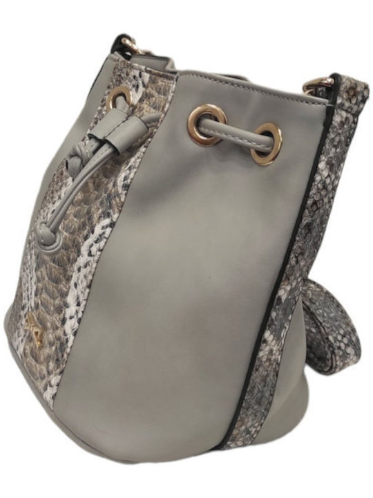 Damentasche Beutel Kunstleder Graue Farbe Animal Print Motiv