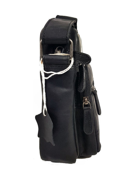 Leather Shoulder Bag Rcm H-13 Black
