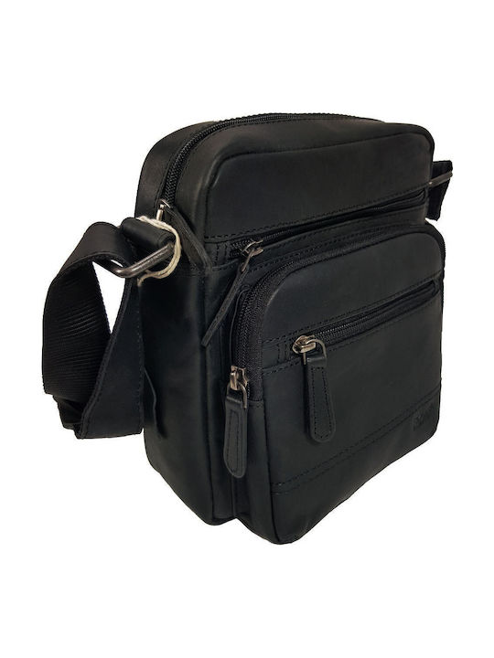 Leather Shoulder Bag Rcm H-13 Black
