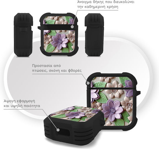 Silicone Case Sonique 3D Flower Series AirPods 1/2 Purple