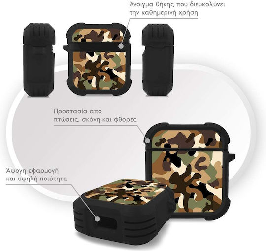 Sonique Silikonhülle Camouflage Army Serie Für Airpods 1/2 Braune