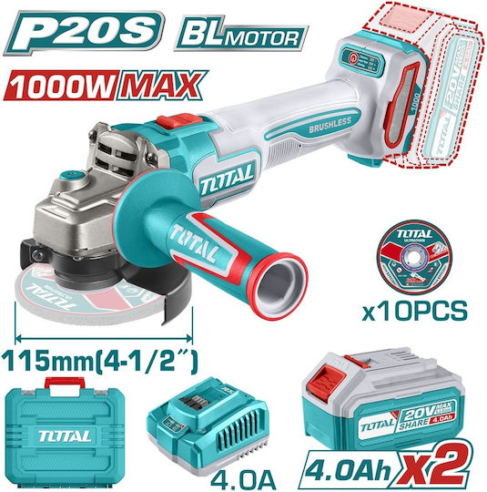 Total Τροχός 115mm Μπαταρίας Brushless 2x4Ah