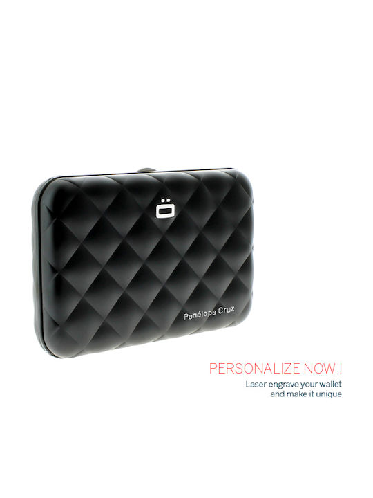 Портфейл Картофедър Ogon Card Case Quilted Button Черен