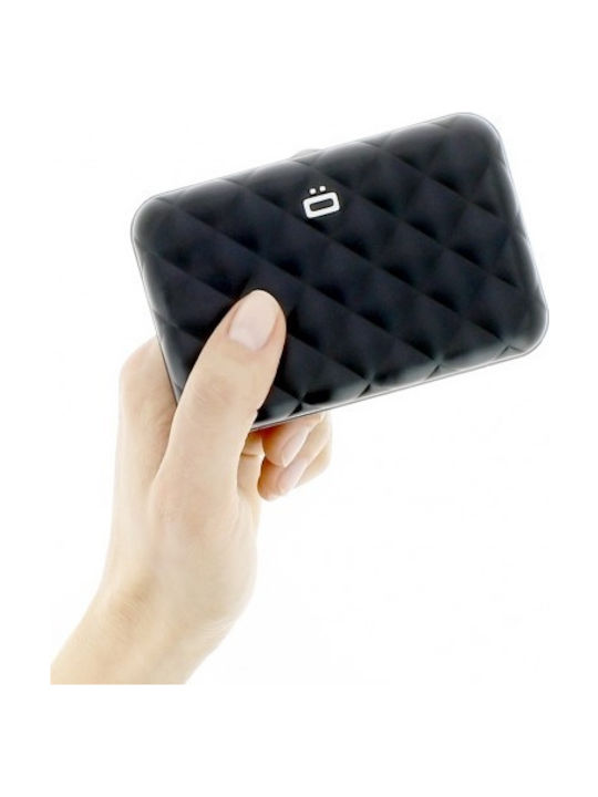 Портфейл Картофедър Ogon Card Case Quilted Button Черен