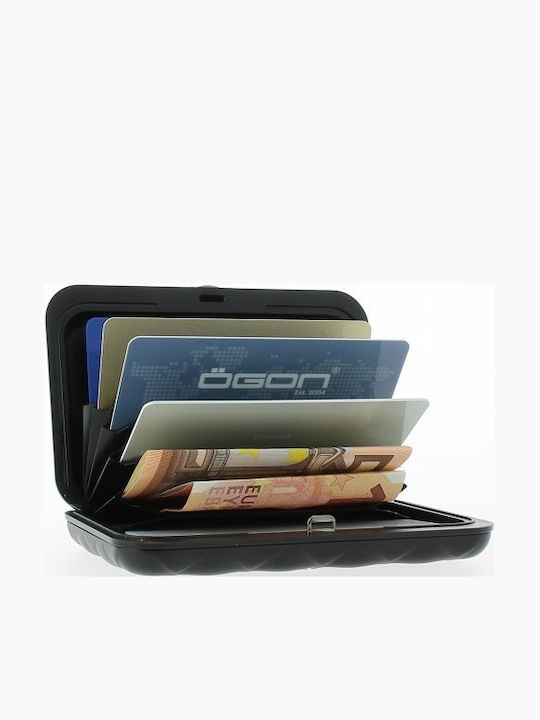 Портфейл Картофедър Ogon Card Case Quilted Button Черен
