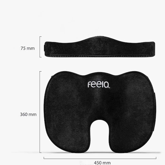 Feela Anatomical Seat Pillow Black Medium
