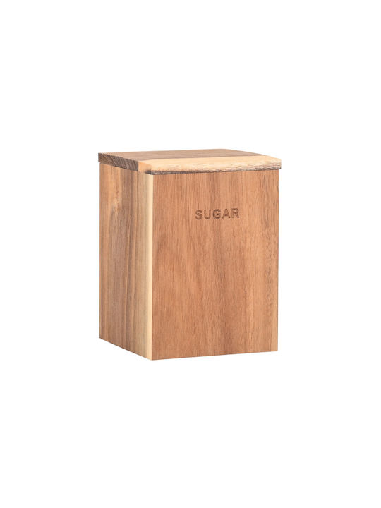 Estia ALLURE Vase for Sugar with Lid Wooden Beige 10x10x14cm