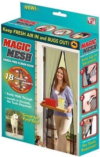 Magic Mesh Door Screen Mosquitoes Flies Other Insects Magnetic Closure Black Magic Mesh Door Screen Mosquitoes Flies Other Insects Magnetic Closure Black