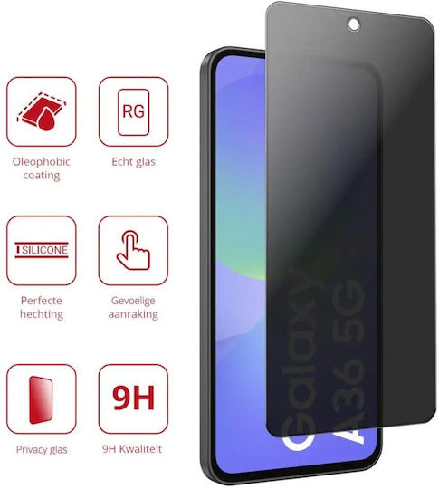 Rosso 2.5D Privacy Tempered Glass Negru (Galaxy A36)