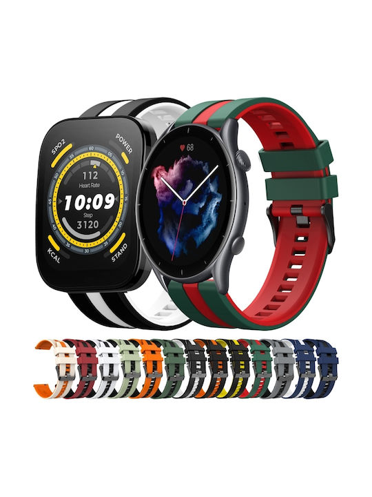 Amazfit GTR 2 22mm Two-Tone Sports Silicone Watch Strap Blue and White