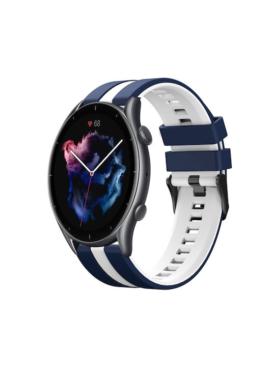 Amazfit GTR 3 Pro 22mm Two-Tone Sports Silicone Bracelet Blue+White