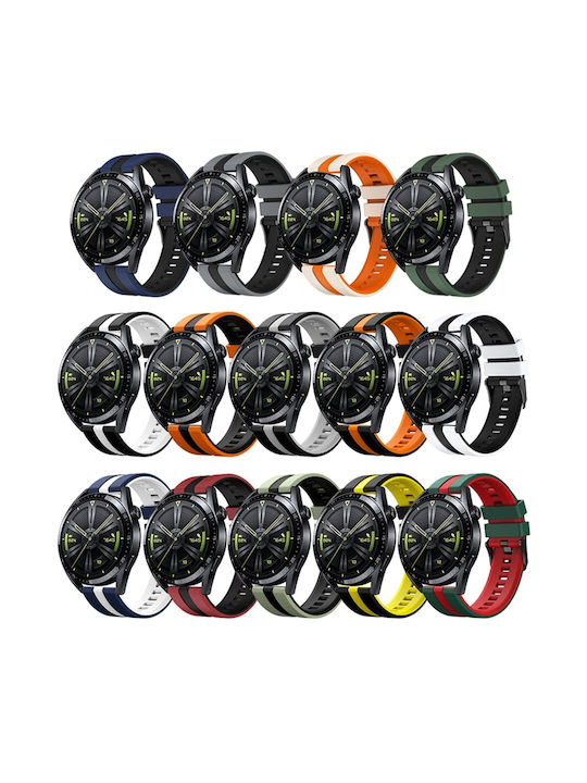 Amazfit GTR 2e 22mm Zweifarbiges Sportliches Silikon Armband Für Uhr Grau+Schwarz