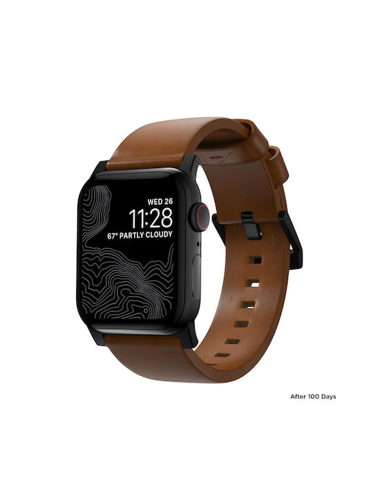 Nomad Modern Λουράκι Δερμάτινο Brown Black (Apple Watch 44/45/46mm/Ultra 49mm)