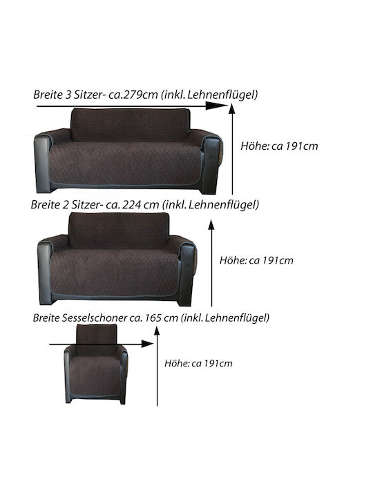 Jemidi24 Ελαστικό Κάλυμμα Διθέσιου Καναπέ Gray 191x224cm