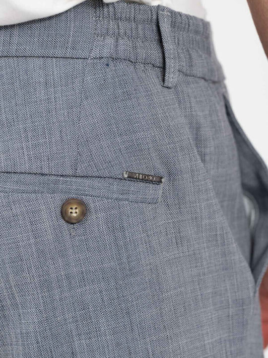 Elastic Trousers in Slim Fit Indigo Blue