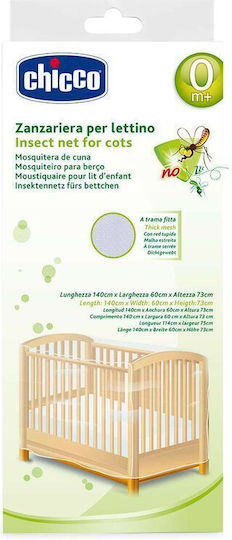 Chicco Κουνουπιέρα Κούνιας από Τούλι με Λάστιχο Λευκή 140x70x73εκ.