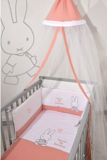 Miffy Κουνουπιέρα Κούνιας από Τούλι Πορτοκαλί 550x180εκ.