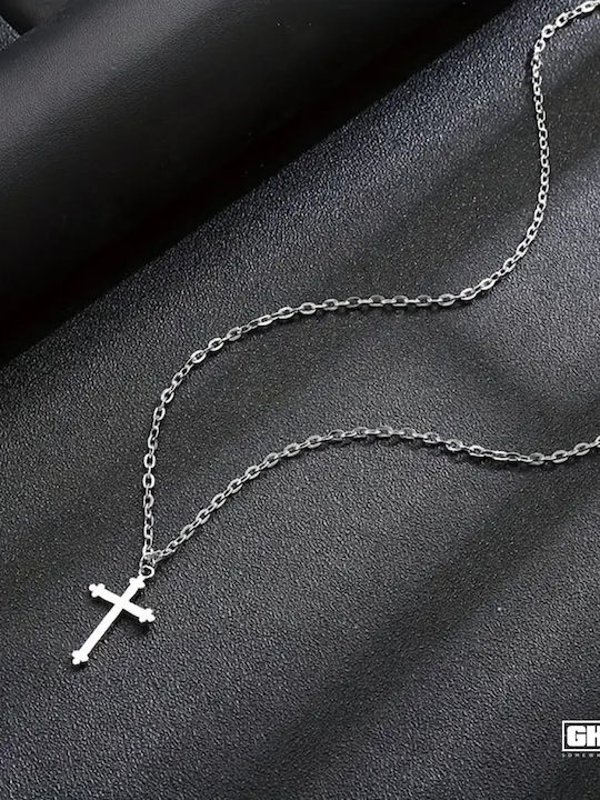 Ghetto Kreuz aus Stahl mit Kette