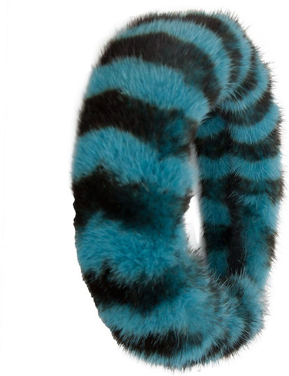 Furry Hair Headband Mavrudis Mrdline 7443051 Petrol Blue-Black