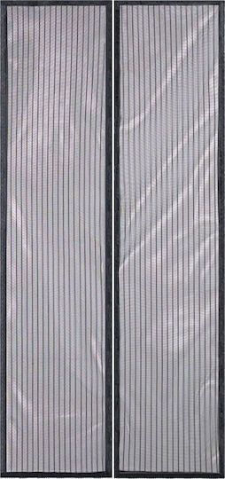 Pet Friendly Mosquito Net Door with Velcro with Magnetic Clasp Polyester Black 100x220cm