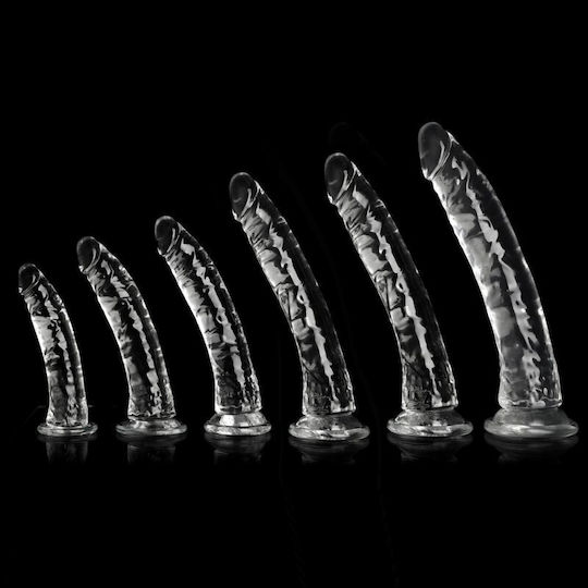 Kinksters Realistic Dildo with Scrotum and Suction Cup Transparent
