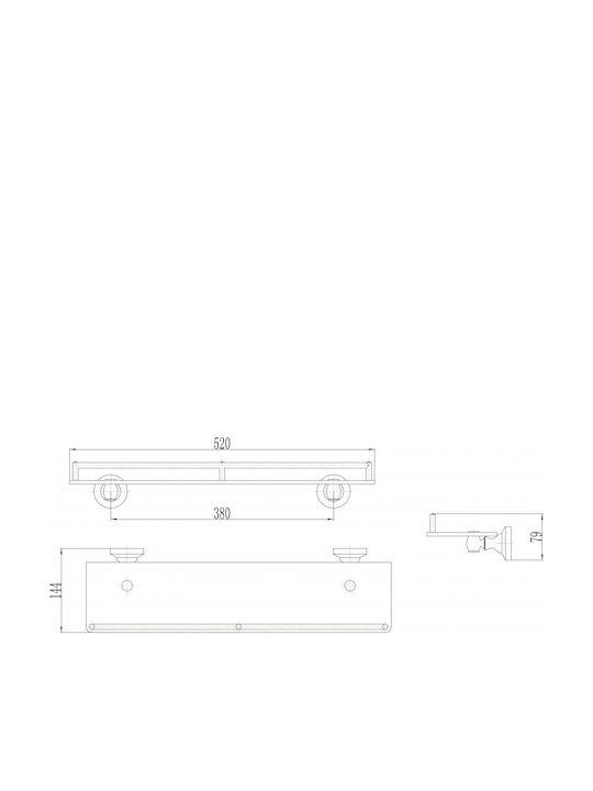 Inter Ceramic Επιτοίχια Ραφιέρα Μπάνιου Γυάλινη Μπρούτζινη
