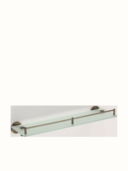 Inter Ceramic Επιτοίχια Ραφιέρα Μπάνιου Γυάλινη Μπρούτζινη
