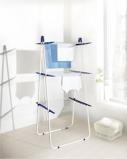 Leifheit Tower 190 Folding Floor Clothes Drying Rack Metallic with Hanging Length 19m