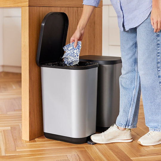 Rotho Babydesign Κάδος Ribo Απορριμμάτων Πλαστικός με Πεντάλ Γκρι 35lt