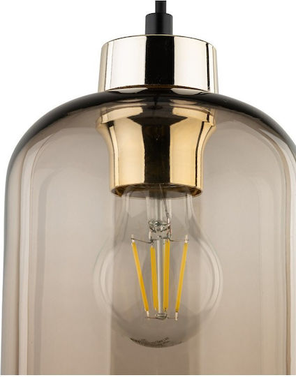 TK Lighting Marco Pendant Light Brown with Socket E27 14x178cm