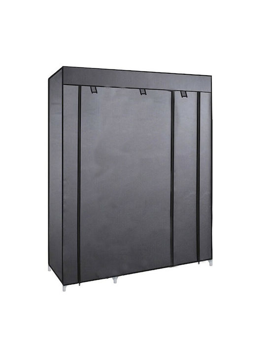 Bormann BPC1200 Fabric Wardrobe with Shelves in Gray Color 105x45x170cm