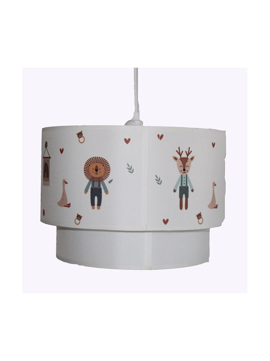 Homeplus Kids Fabric Single Ceiling Light E27 White 30x21cm