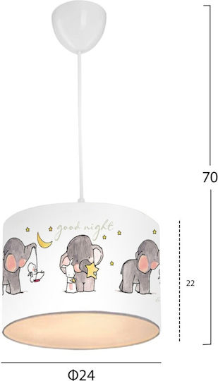 HomeMarkt Elephant Einfaches Licht Kinderdeckenleuchte Deckenleuchte 60W Weiß 24x22cm