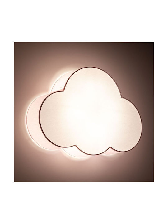 TK Lighting Cloud O singură lumină Lumină de tavan pentru copii Lampă de tavan 15W cu suport pentru bec E27 Alb