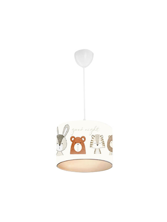 HomeMarkt Kids Fabric Single Ceiling Light E27 Cute Animals White 60W 30x20cm