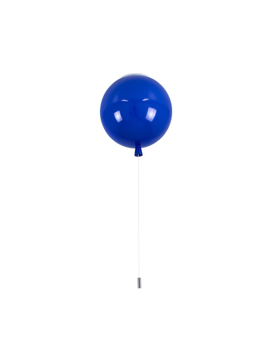 GloboStar Balloon Μονόφωτο Παιδικό Φωτιστικό Κρεμαστό από Πλαστικό με Υποδοχή E27 Μπλε 30x33cm