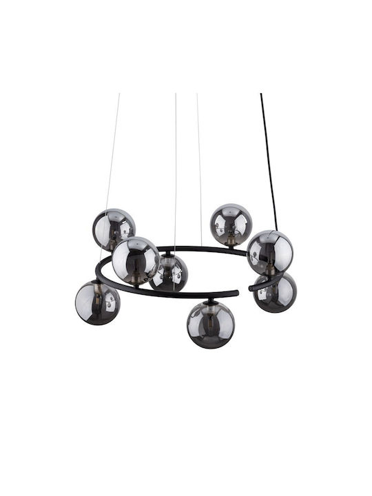 TK Lighting Κρεμαστό Φωτιστικό Μαύρο για 8 Λαμπτήρες G9 62x62x140εκ.