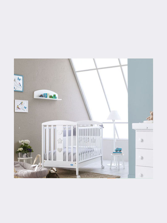 Pali Birillo Baby Crib White with Drawers and Wheels