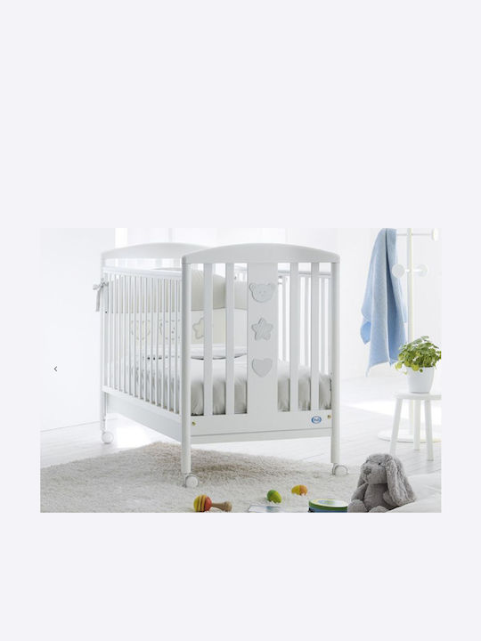 Pali Birillo Baby Crib White with Drawers and Wheels