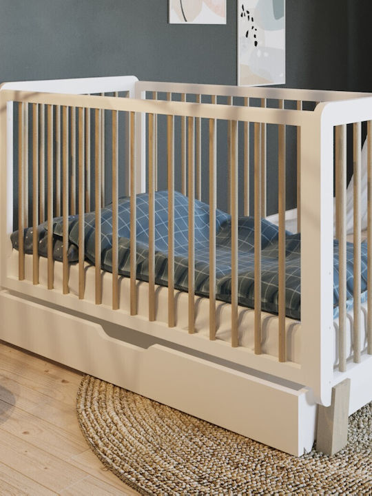 PPM Βρεφική Κούνια Λευκή για Στρώμα 60x120cm