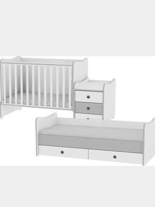 Lorelli Бебешко Креватче Maxi Plus Бяло кафе за Матрак 62x110см