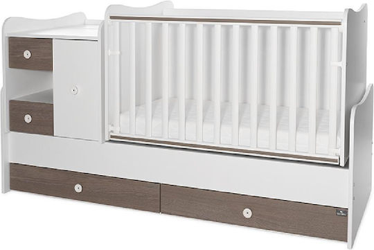 Lorelli Πολυμορφική Κούνια Minimax White/Coffee με Συρτάρι