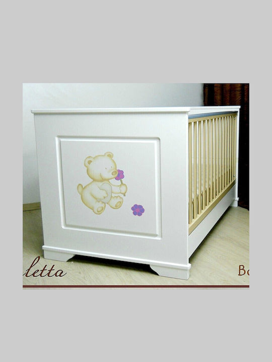 Baby Smile Pătuț Bebeluși Aletta Alb și bej pentru Saltea 70x140cm