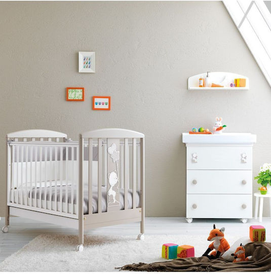 Pali Orsetto Baby Crib White with Wheels