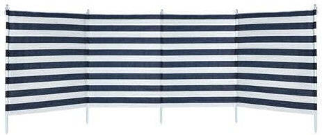 Windbreak Beach Barrier – 3.2 × 1 M 4 Pieces Blue Stripes