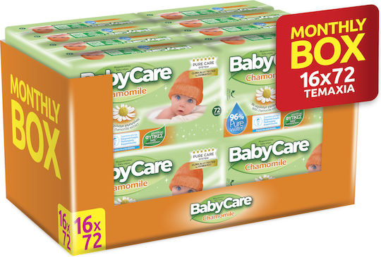 BabyCare Chamomile Baby Wipes without Alcohol & Parabens 16x72pcs