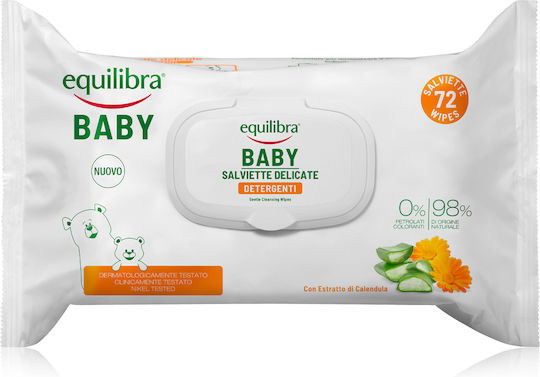 Equilibra Gentle Cleansing Wipes Hypoallergenic Baby Wipes without Alcohol & Parabens 72pcs