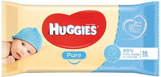 Huggies Pure Μωρομάντηλα με 99% Νερό, χωρίς Άρωμα 56τμχ