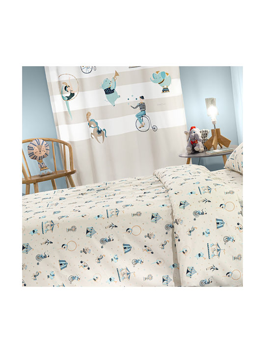 Saint Clair Set Kinderbettbezug Einzel mit Kissenbezug Baumwolle Sky 165x225cm